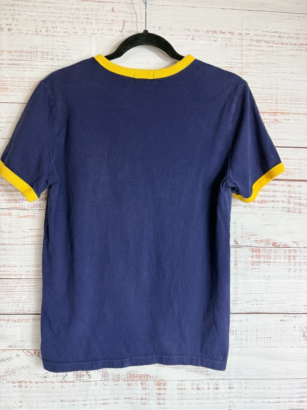 Polo by Ralph Lauren Navy & Yellow 'Crew' Ringer Tee - Kids